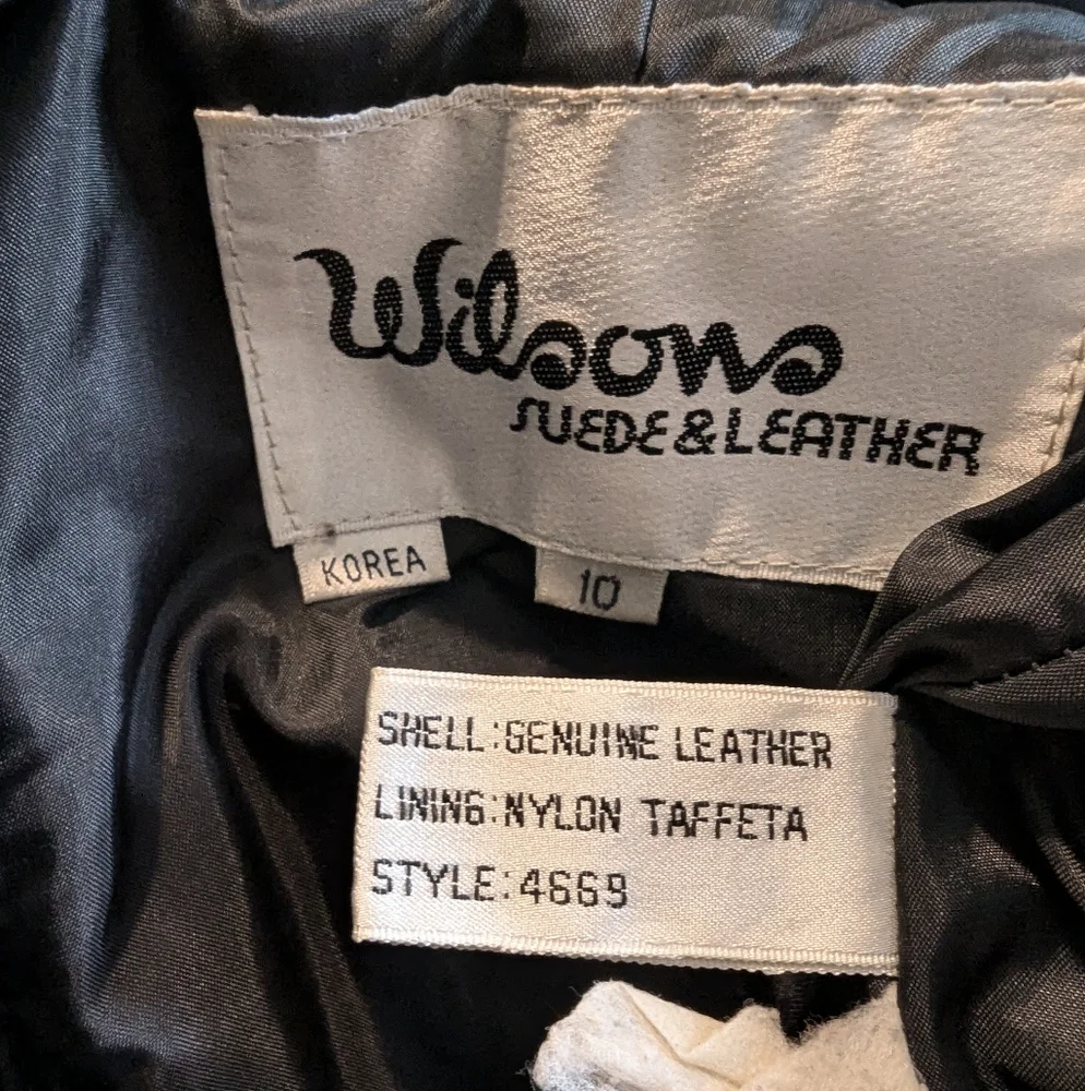 Vintage Wilsons Black Leather Textured Mini Pencil Skirt Mob Wife Biker Babe